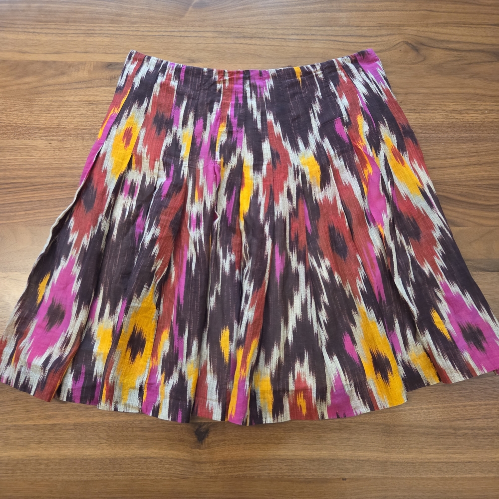 Worth New York Multicolored Ikat Print Bohemian Skirt, Size 4